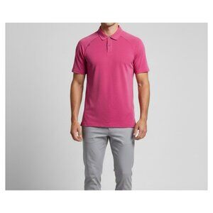 Rhone Polo Shirt Men's Size Small Pink Short Sleeve